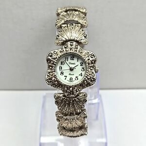 Vintage Xanadu Marcasite Watch Silver Tone Shells Flapper Bracelet New Battery